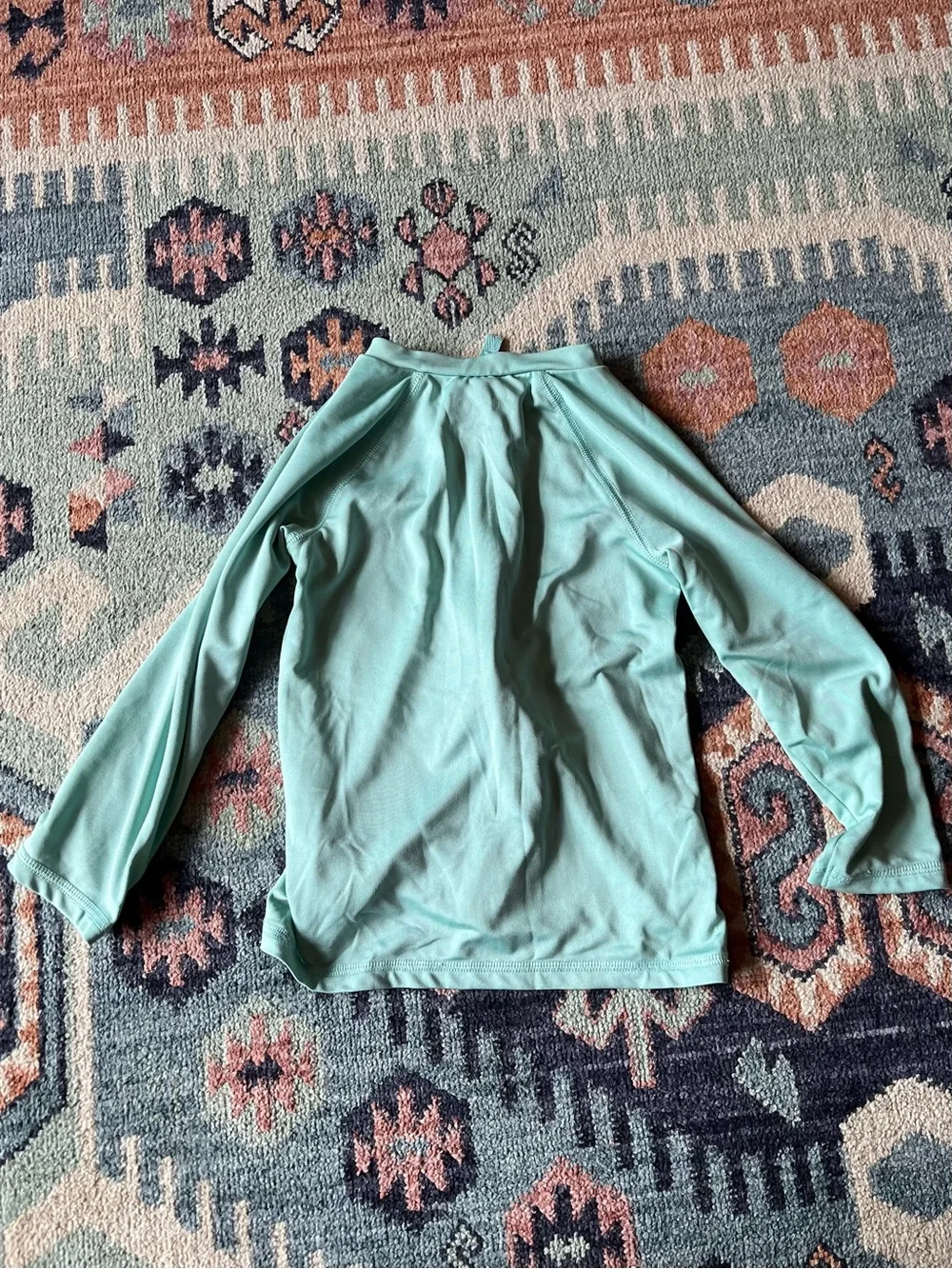Cat & Jack 3T Mint/Aqua Zip-Up Rash Guard